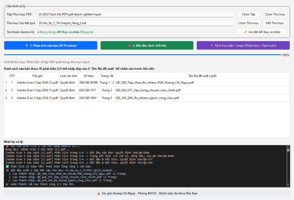 TÁCH FILE PDF AI — Gemini Flash